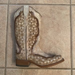 Corral Western Boot Women Square Toe Embroidery Pull On Orix E1393